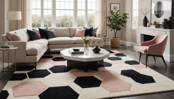 Associer les textures et les formes pour un tapis tendance chic
