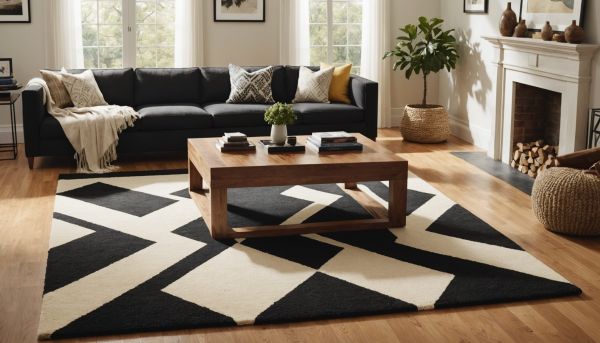 Les tapis berberes graphiques réchauffent instantanément le sol